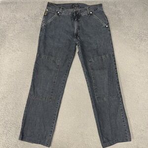 VTG Armani Jeans Women 34 (29x30) Blue Denim Double Knee Pants Simint Italy Made